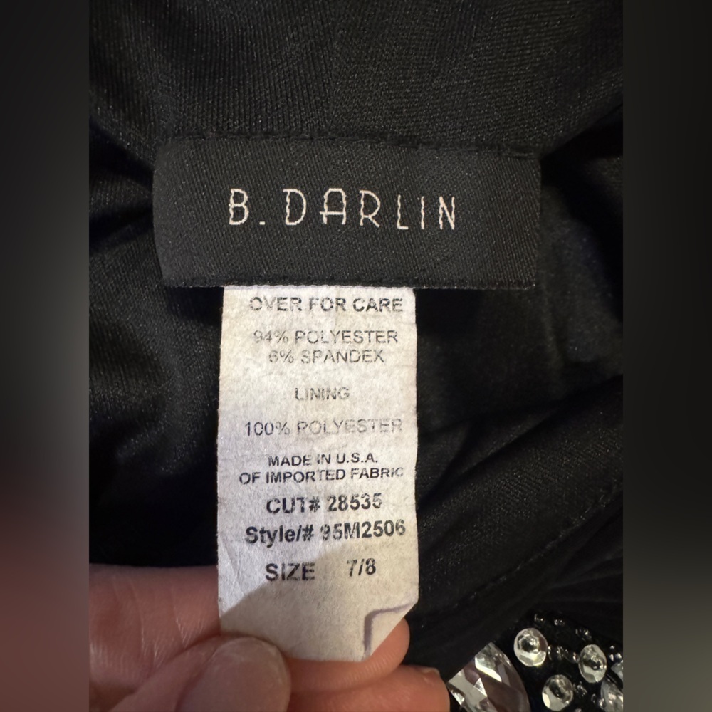B. Darlin  Black Dress with Rhinestone Accents - Picture 5 of 8